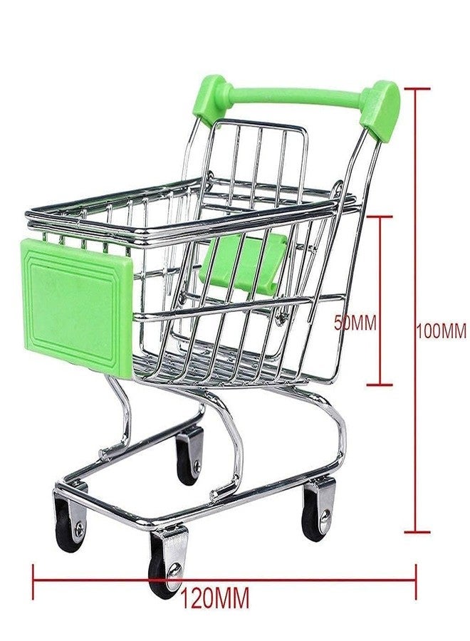 Hebezon Miniature Shopping Cart for Home Decor, Collectibles, or Display, Small Metal Basket with Rolling Wheels and Handle, Ideal for Toys, Miniature Display, or Desk Accessories,(Pack of 1) - Image 5